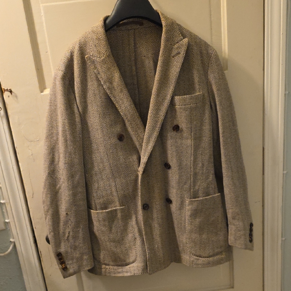 Eleventy Double-Breasted Blazer 46R Mens